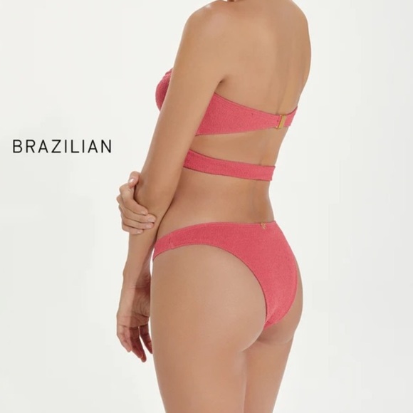 New ViX solid pink Brazilian bikini bottom - Picture 2 of 4